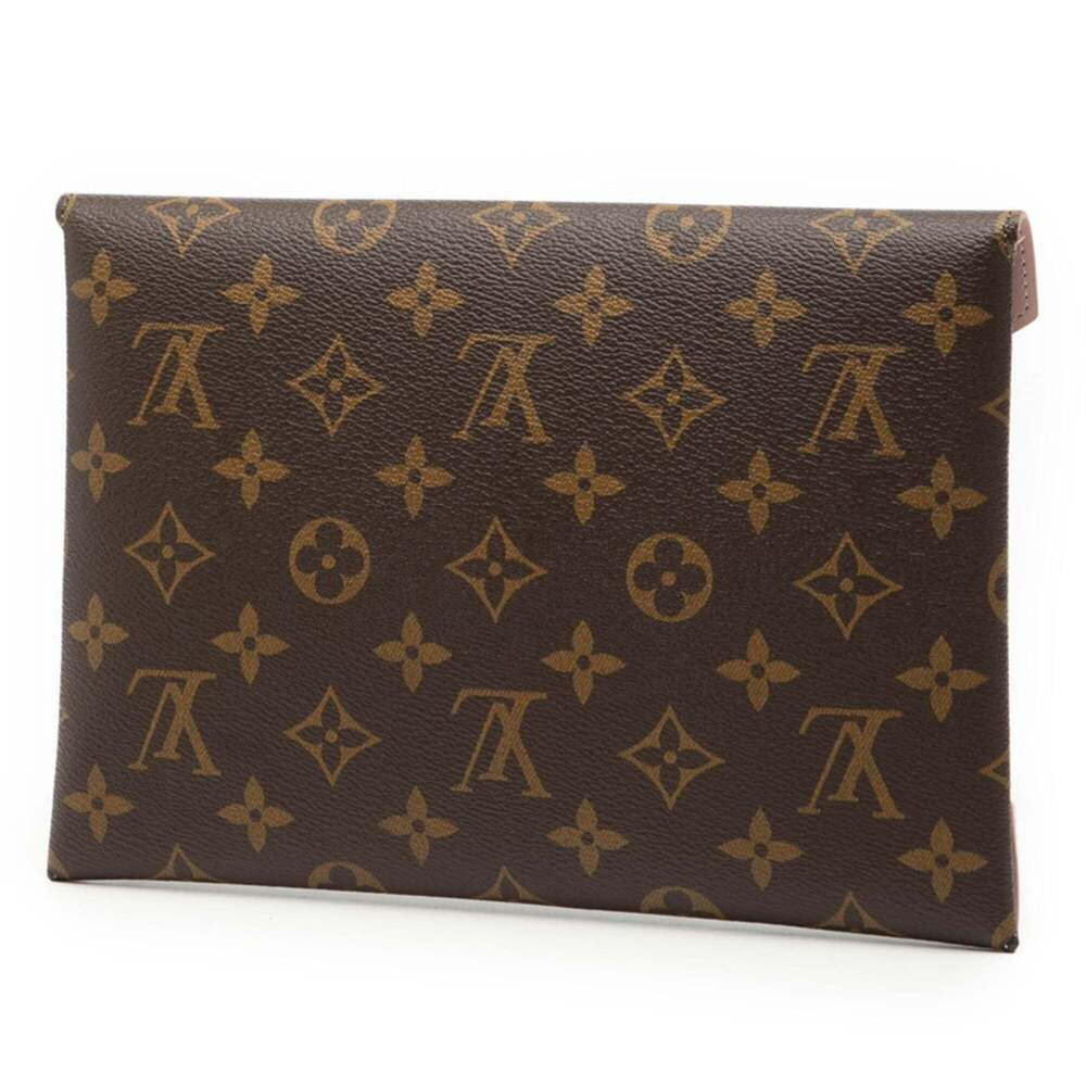 LOUIS VUITTON Authentic Brown Monogram Leather Pochette Pouch - Picture 2 of 6